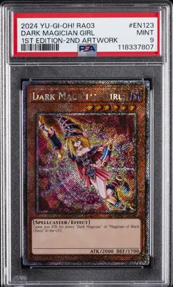 2024 YU-GI-OH! RA03-QUARTER CENTURY BONANZA #EN123 DARK MAGICIAN GIRL PSA 9 - Image 1
