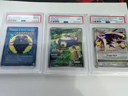 3x PSA LOT - 2 POKEMON + Yu-Gi-Oh Magician of Black Chaos PP01-EN001 Premium - Image 1