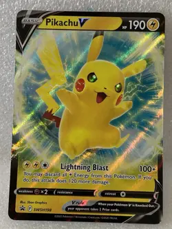 Pikachu V Black Star Promo Full Art Ultra Rare Pokemon Card SWSH198 (NM) - Image 1