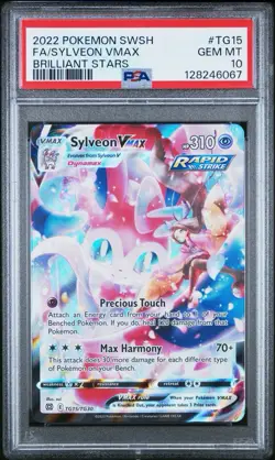 PSA 10 GEM MINY Sylveon VMAX TG15/TG30 Brilliant Stars Holo Pokemon Card - Image 1