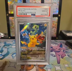 Pokemon TCG Pikachu Illustration Paldea Evolved ETB Promo Card 027 PSA 10 - Image 1