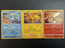 Articuno, Zapdos, Moltres Cosmos Holo 3 CARD SET 021/172 036/195 48/185 NM - Image 1