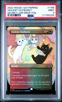 2022 MTG SECRET LAIR DROP FOIL #1185 VIOLENT OUTBURST PSA 9 - Image 1