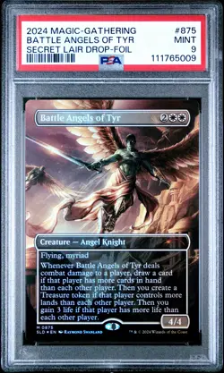 2024 MTG SECRET LAIR DROP D&D 50TH ANV-FOIL #0875 BATTLE ANGELS OF TYR PSA 9 - Image 1