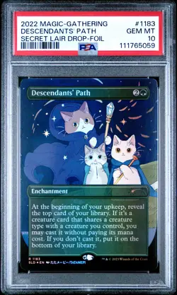 2022 MTG SECRET LAIR DROP FOIL #1183 DESCENDANTS' PATH PSA 10 - Image 1