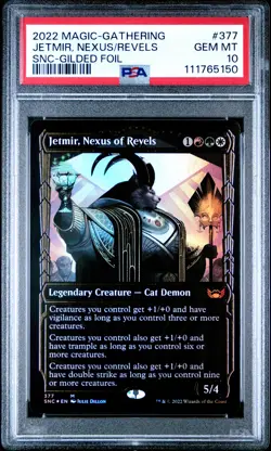 2022 MTG STREETS OF NEW CAPENNA GILDED FOIL #377 JETMIR, NEXUS OF REVELS PSA 10 - Image 1