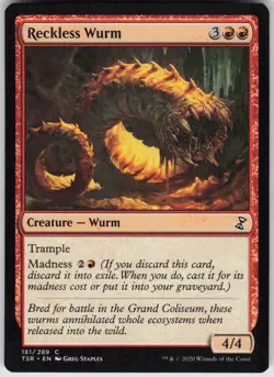 MTG Reckless Wurm 181 Time Spiral: Remastered C Normal NM - Image 1
