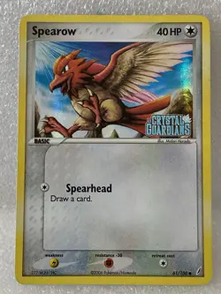 2006 Pokemon Spearow Holo 61/100 Ex Crystal Guardians Stamped - Image 1