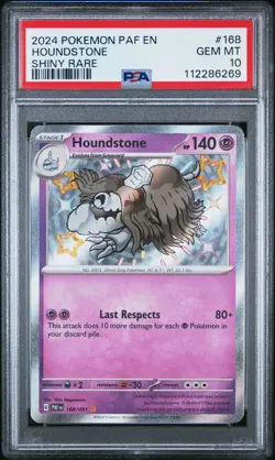 2024 POKEMON PAF EN-PALDEAN FATES SHINY RARE #168 HOUNDSTONE PSA 10 - Image 1