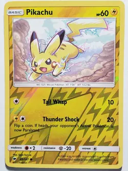 REVERSE HOLO Pikachu 40/147 NM - Burning Shadows Pokemon Card - Saya Tsuruta Art - Image 1