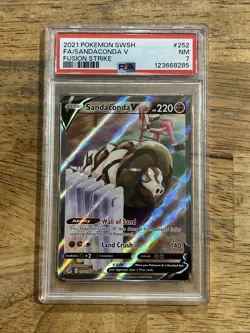 GRADED PSA 7 2021 Pokemon SWSH FA/Sandaconda V Fusion Strike #252 - Image 1