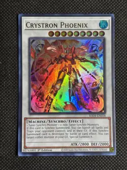 YuGiOh! - Crystron Phoenix RA04-EN058 Ultra Rare 1st Edition Near Mint - Image 1