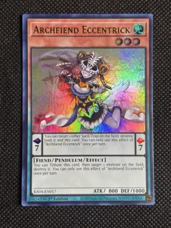 YuGiOh! - Archfiend Eccentrick RA04-EN017 Ultra Rare 1st Edition Near Mint - Image 1