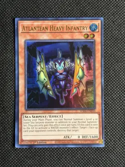 YuGiOh! - Atlantean Heavy Infantry RA04-EN010 Ultra Rare 1st Edition Near Mint - Image 1
