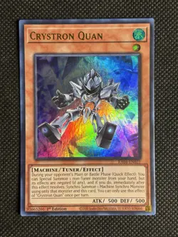 YuGiOh! - Crystron Quan RA04-EN021 Ultra Rare 1st Edition Near Mint - Image 1