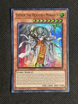 YuGiOh! Ehther the Heavenly Monarch RA04-EN018 Ultra Rare 1st Edition Near Mint - Image 1