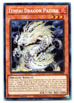 Yugioh Tenpai Dragon Paidra Prismatic Secret Rare 2025 Mega-Pack MP25-EN064 - Image 1