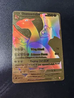 Pokemon Charizard GX HP250 Rainbow Gold Foil Fan Art Card - Image 2