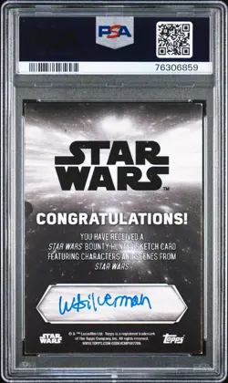 2021 TOPPS STAR WARS BOUNTY HUNTERS SKETCH CARDS CORUSCANT WARD SILVERMAN PSA 6 - Image 2