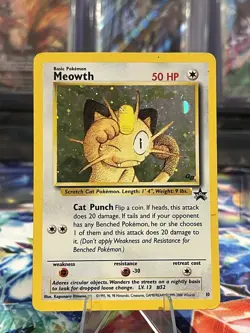 Meowth- 10 - Black Star Promo - Game Boy GB Exclusive - Holo Pokemon Card MP - Image 1