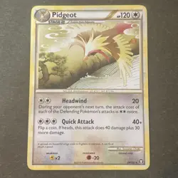 Pidgeot 29/102 Non-Holo Rare HGSS Triumphant LP Pokemon card. - Image 1