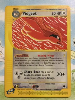 Pokemon TCG Pidgeot Expedition Card 59/165 Non-Holo Rare, Near Mint Condition - Image 1