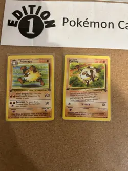 Primeape + Mankey 1st Edition Pokemon Card Lot Vintage WOTC - Image 1
