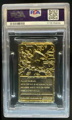 1999 Burger King Pokemon Charizard Gold Card #NNO PSA 7 NM - Image 2