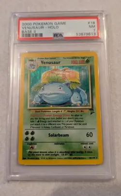 2000 Pokemon Venusaur #18 Holo Base Set II PSA 7 NM Graded Card - Image 1