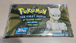 Vintage 1999 Pokemon The First Movie Topps 8 Trading Cards Booster Pack Mewtwo - Image 1