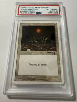 Armageddon Artist PROOF 1997 MTG Jesper Myfors PSA 10 Autograph - Image 2