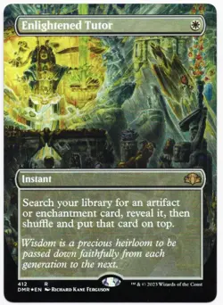 MTG Enlightened Tutor (Borderless) Dominaria Remastered #412 Foil NM/M - Image 1