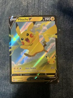 Pikachu V SWSH143 - Celebrations 25th Anniversary Promo Full Art Pokemon Card - Image 1