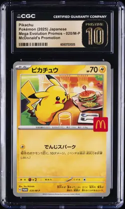 2025 POKEMON JPN MEGA EVOLUTION MCDONALD'S PROMO #020 PIKACHU CGC 10 PRISTINE - Image 1