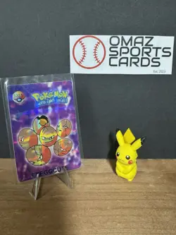 Exeggcute & Machoke - 2000 Pokemon Vending Sticker Card - Prism - NM - Image 1