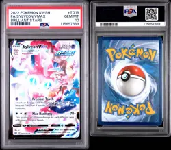 PSA 10 GEM MINT Sylveon VMAX Full Art TG15/TG30 Brilliant Stars Pokemon Card - Image 1