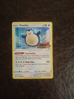 Official Pokemon SWSH068 [Staff] Snorlax Prerelease Promo Pokemon Card - Image 1
