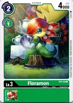 Floramon ST4-02 Common Green Rookie (Lv3) Digimon Card CCG - Image 1