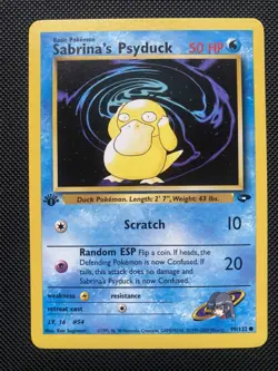 Pokemon Card Sabrina's Psyduck 1st edition Gym Challenge Common 99/132 NM - Image 1