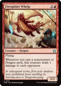 Firespitter Whelp - Near Mint MTG Foundations - Image 1