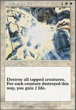 1 x Righteous Fury - Starter 1999 - Heavy Play - MTG - Image 1