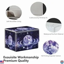 Magnetic Card Case Deck Box for MTG & TCG - Holds 200 Cards, Purple Moons Design - Image 3