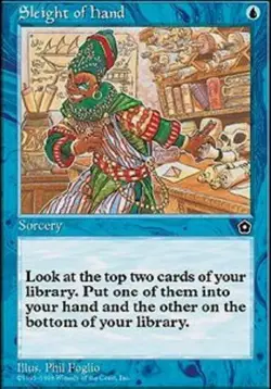 1 x Sleight of Hand - Portal Second Age - Moderate Play - MTG - Image 1