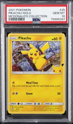 2021 POKEMON MCDONALD'S COLL #25 PIKACHU-HOLO PSA 10 - Image 1