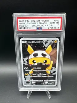2016 Pokemon Japanese SM Pretend Team Skull 013 Pikachu Full Art Special PSA 10 - Image 1