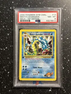 2000 MISTY'S GYARADOS 1st Ed Gym Challenge HOLO #13 PSA 8 Pokemon WOTC - Image 1