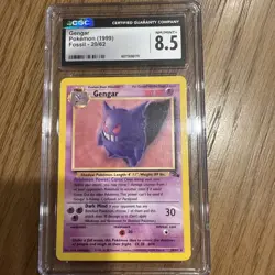 1999 Pokemon Unlimited Fossil Non Holo Gengar 20/62 CGC 8.5 - Image 1