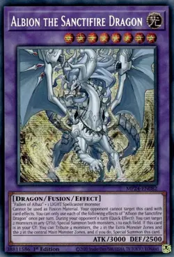 Yugioh! Albion The Sanctifire Dragon - MP24-EN082 - Prismatic Secret Rare NM - Image 1