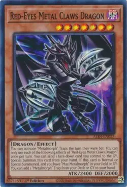 Yugioh! Red-Eyes Metal Claws Dragon - ALIN-EN025 - Super Rare - 1st Edition Near - Image 1