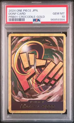 PSA 10 MINT JAPANESE ONE PIECE 2024 DON!! CARD PRB01-CROCODILE-GOLD - Image 1